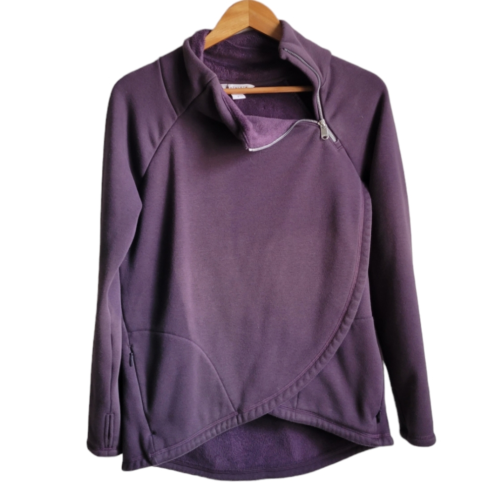 ATHLETA Cozy Karma Assymetrical Pullover Small Purple
